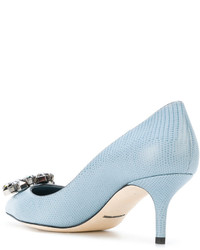 Escarpins en cuir bleu clair Dolce & Gabbana