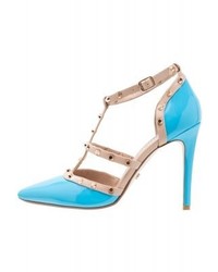 Escarpins en cuir bleu clair Dune London