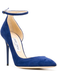 Escarpins en cuir bleu marine Jimmy Choo