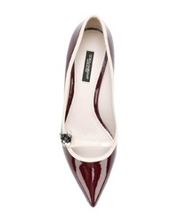 Escarpins en cuir bordeaux Dolce & Gabbana