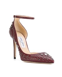 Escarpins en cuir bordeaux Jimmy Choo