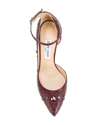 Escarpins en cuir bordeaux Jimmy Choo