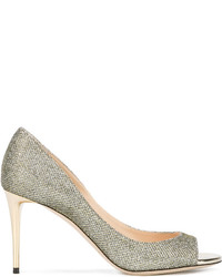 Escarpins en cuir dorés Jimmy Choo