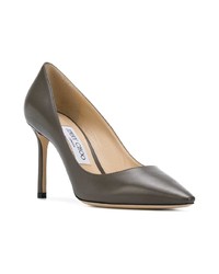 Escarpins en cuir gris foncé Jimmy Choo