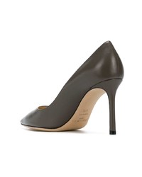 Escarpins en cuir gris foncé Jimmy Choo