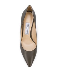 Escarpins en cuir gris foncé Jimmy Choo