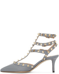 Escarpins en cuir gris Valentino