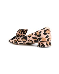 Escarpins en cuir imprimés léopard marron clair Rayne