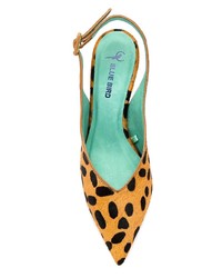 Escarpins en cuir imprimés léopard marron Blue Bird Shoes