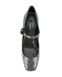 Escarpins en cuir imprimés noirs et blancs Dolce & Gabbana
