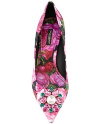 Escarpins en cuir imprimés roses Dolce & Gabbana