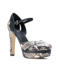 Escarpins en cuir imprimés serpent gris MICHAEL Michael Kors