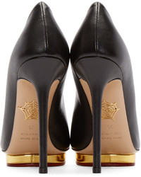 Escarpins en cuir noirs Charlotte Olympia