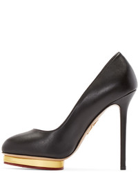 Escarpins en cuir noirs Charlotte Olympia