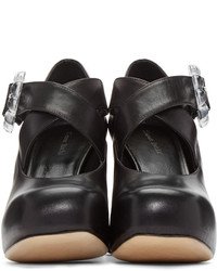 Escarpins en cuir noirs Simone Rocha