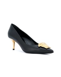 Escarpins en cuir noirs Versace