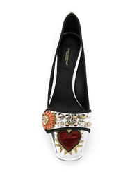 Escarpins en cuir ornés argentés Dolce & Gabbana