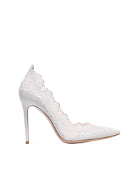 Escarpins en cuir ornés blancs Gianvito Rossi