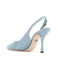 Escarpins en cuir ornés bleu clair Dolce & Gabbana