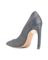 Escarpins en cuir ornés bleu marine Nicholas Kirkwood