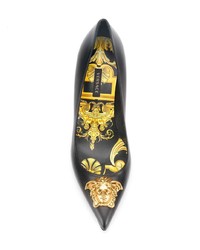Escarpins en cuir ornés noirs Versace