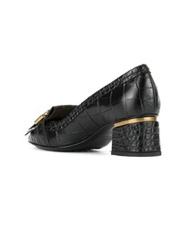 Escarpins en cuir ornés noirs Tod's