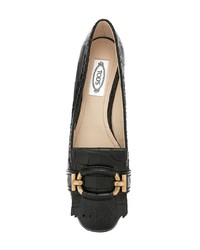 Escarpins en cuir ornés noirs Tod's