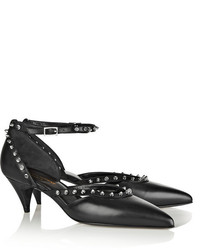 Escarpins en cuir ornés noirs Saint Laurent