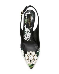 Escarpins en cuir ornés noirs Dolce & Gabbana