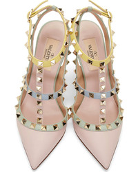 Escarpins en cuir roses Valentino