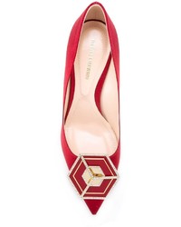 Escarpins en cuir rouges Nicholas Kirkwood