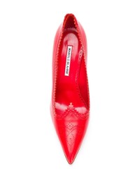 Escarpins en cuir rouges Manolo Blahnik