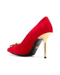 Escarpins en cuir rouges Versace