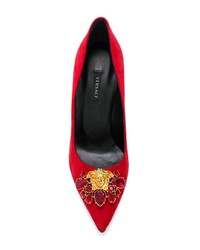 Escarpins en cuir rouges Versace