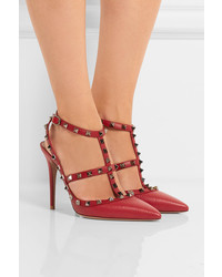 Escarpins en cuir rouges Valentino