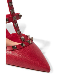 Escarpins en cuir rouges Valentino