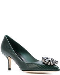Escarpins en cuir vert foncé Dolce & Gabbana