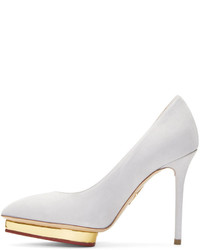 Escarpins en daim blancs Charlotte Olympia