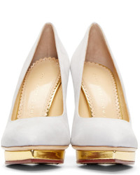 Escarpins en daim blancs Charlotte Olympia