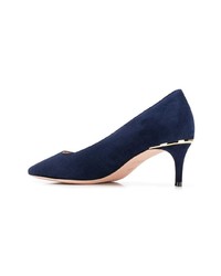 Escarpins en daim bleu marine Bally