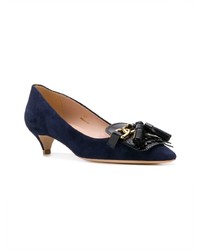 Escarpins en daim bleu marine Tod's