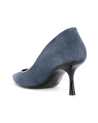 Escarpins en daim bleu marine Fabrizio Viti