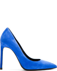 Escarpins en daim bleus Saint Laurent