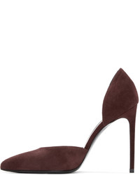 Escarpins en daim bordeaux Saint Laurent