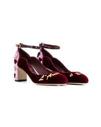 Escarpins en daim bordeaux Dolce & Gabbana