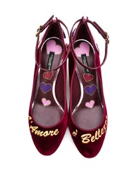 Escarpins en daim bordeaux Dolce & Gabbana