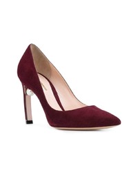 Escarpins en daim bordeaux Nicholas Kirkwood