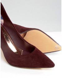 Escarpins en daim bordeaux Ted Baker