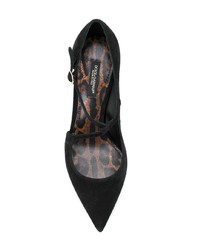 Escarpins en daim découpés noirs Dolce & Gabbana
