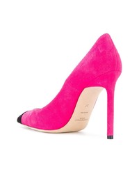 Escarpins en daim fuchsia Saint Laurent